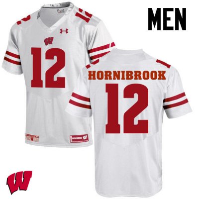 Men's Wisconsin Badgers NCAA #12 Alex Hornibrook White Authentic Under Armour Stitched College Football Jersey ZP31E60LX